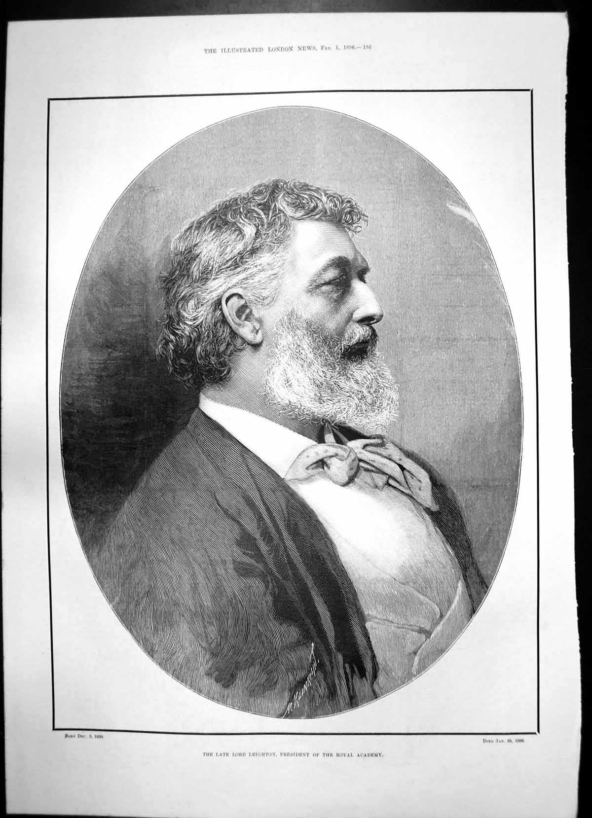 Antique Old Print Lord Leighton Royal Academy Gov Maxwell King Dunkwa 1896 19th