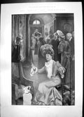 Antique Old Print Spring Art Exhibition Private View Lady Dog Sanctuary 1902