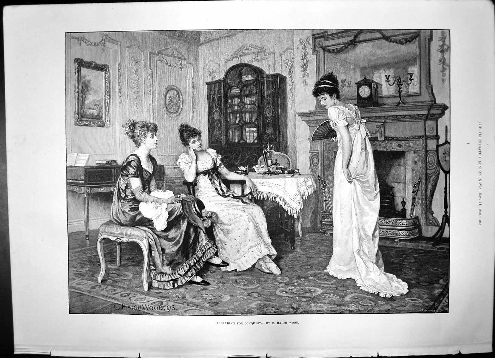 Old Print Preparing ConquestYoung Ladies Lassoing Cattle Branding1896