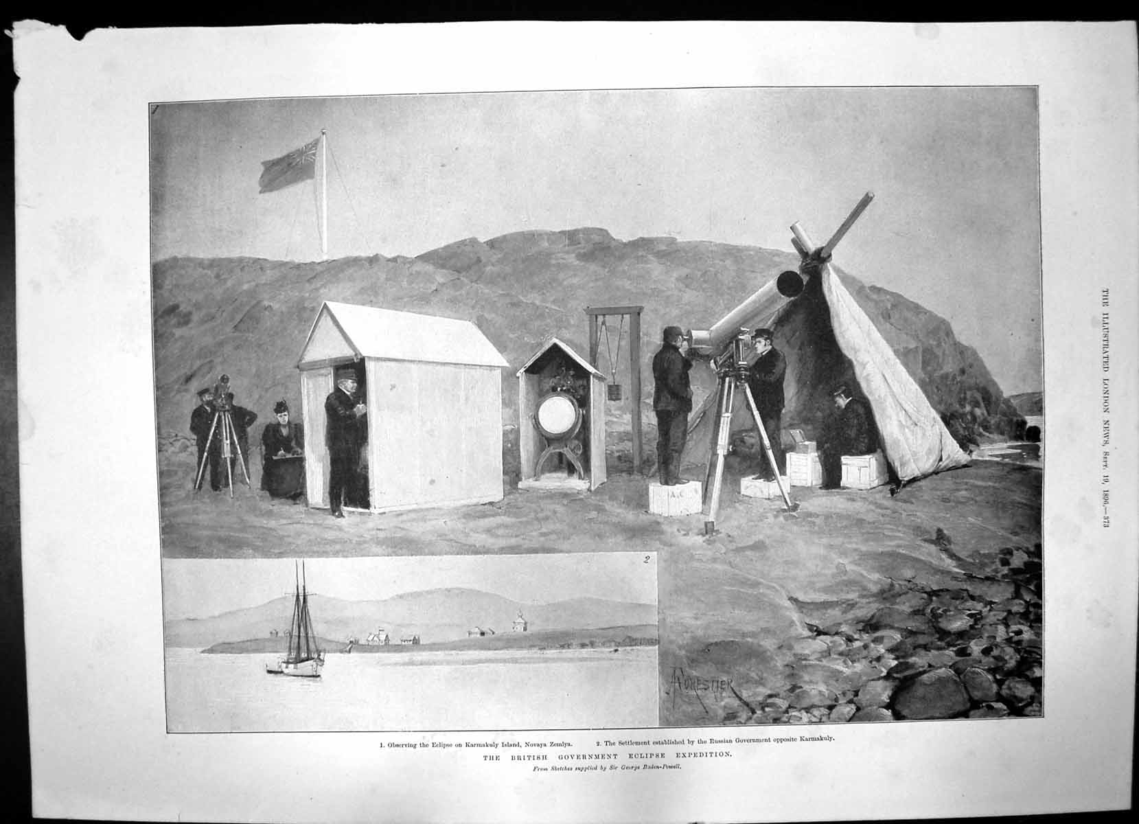 Antique Print British Government Eclipse Expedition Karmakuly Costume 1896 19th