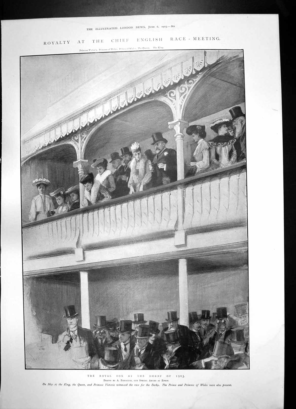Old Royal Box Derby King Queen Princess Victoria Isabella D'Este 1903 20th