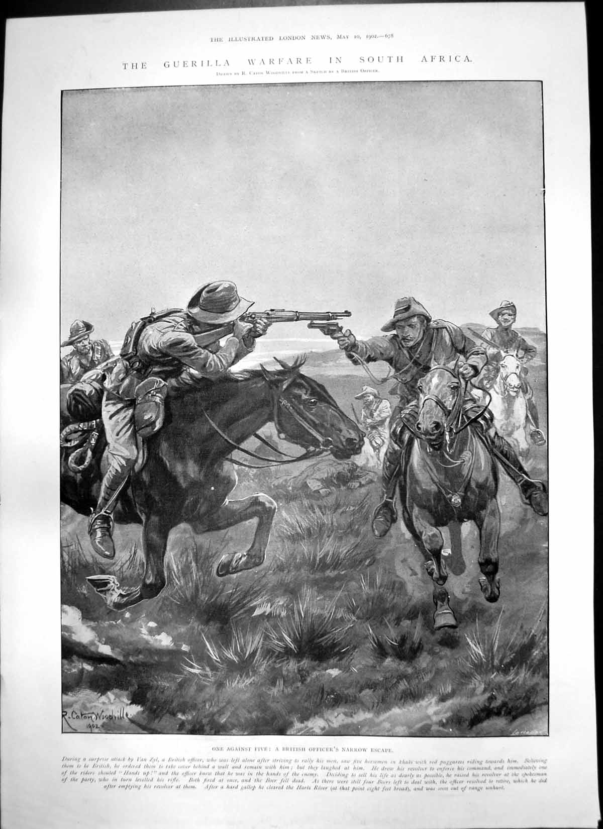 Antique Print Guerilla Warfare South Africa Discoveries Mentone Prince 1902