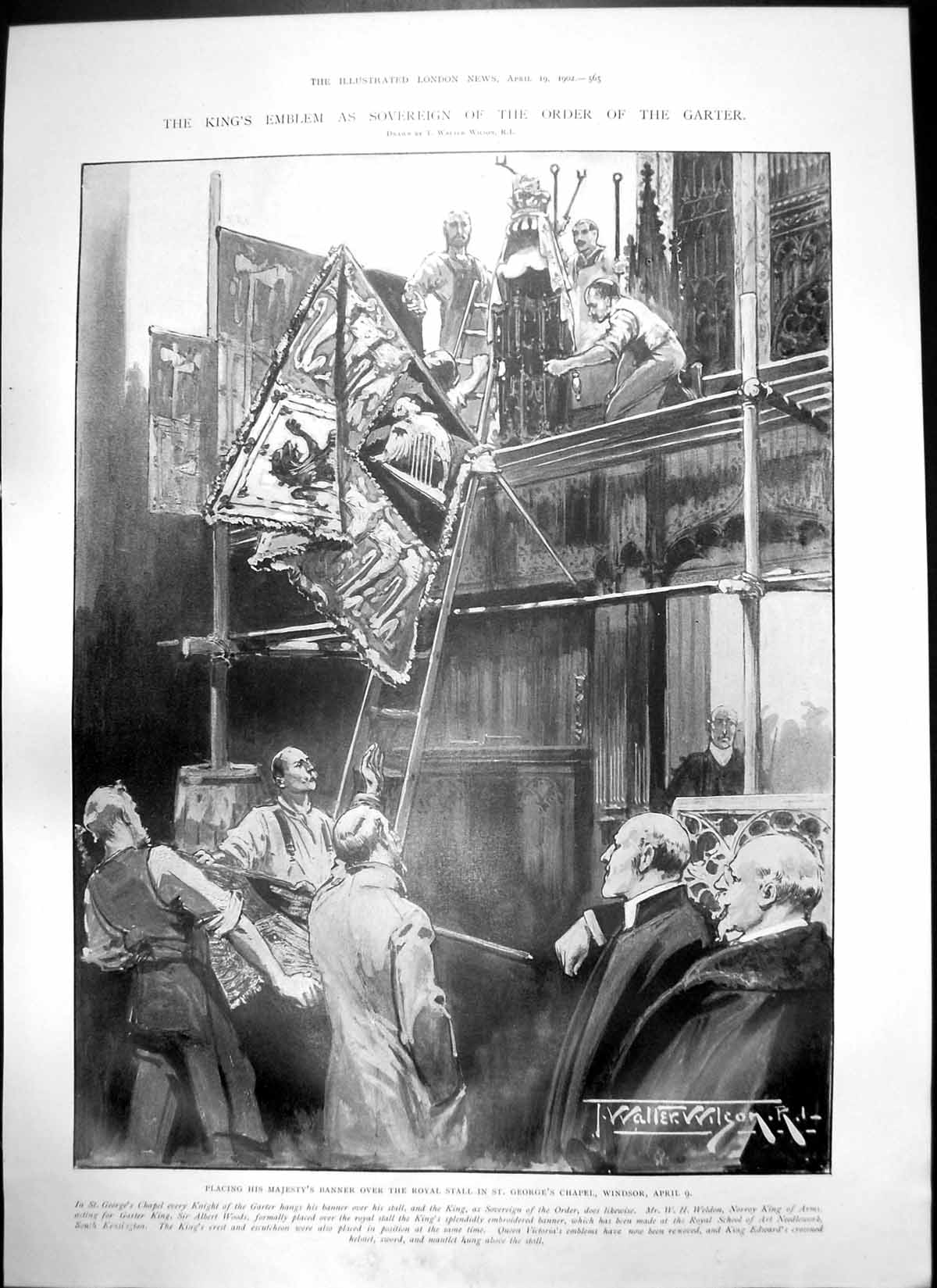 Antique Print Lady Jane Grey Accession 1553 Kings Emblem Order Garter 1902