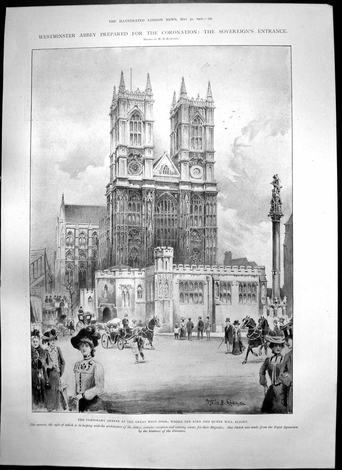 Antique Old Print Westminster Abbey Coronation Nigeria New Emir Adamawa 1902