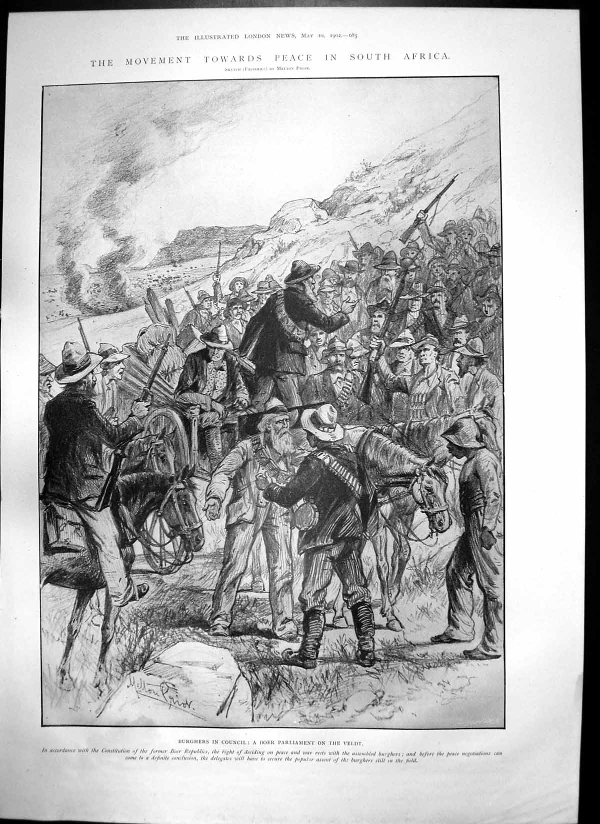 Antique Print Burghers Council Boer Veldt Design Isabella Or Pot Basil 1902