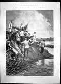 Old Antique Print Crisis China Battle Yang-Tun Sappers River Pei-Ho 1900 20th