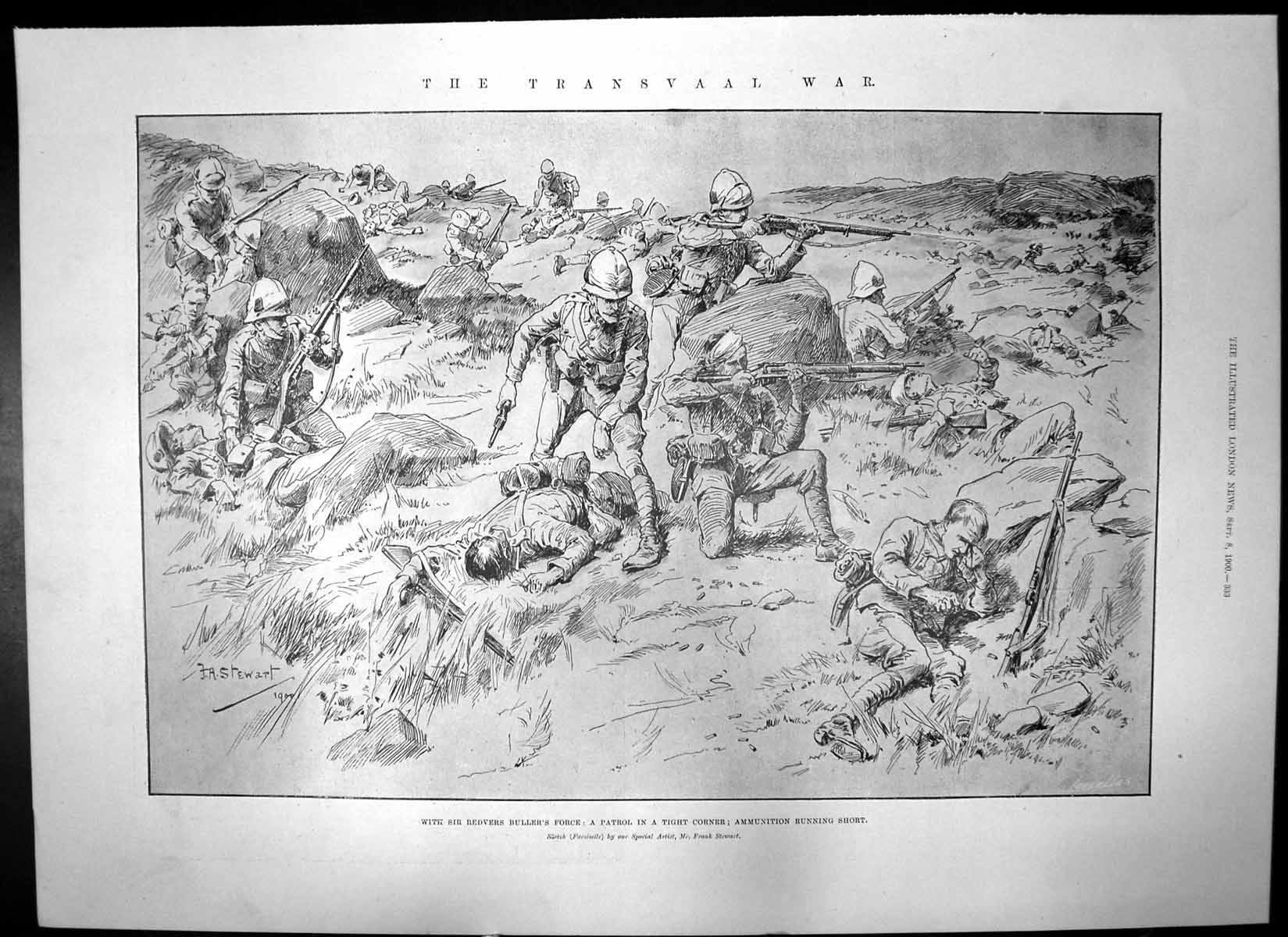 Antique Print Transvaal War Redvers Bullers Force General Louis Botha 1900 20th