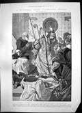 Old Print Italian Festival Whitehorn Flower Cloth Dress Velvet Lace 1903 20th