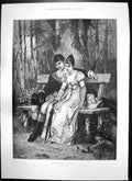 Old Antique Print Grandmammas Courtship Earl Bathurst Francis Parkman1893 19th