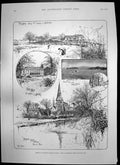 Antique Old Print Horsham Parish Church Meeting Parish Council Drumdrudge1893