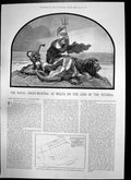 Antique Old Print Naval Court Martial Malta Loss Victoria Collision Mats 1893