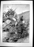 Antique Print Rabbit Shooting St Brides Foundation Institute Fleet St 1893 19th