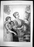 Antique Old Print Childhood Fairyland Paris Bookstalls Hunted Hunters 1893 19th