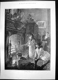 Antique Print Christmas Fireside Wedding Gift Duke Duchess York Welsh 1893 19th