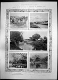 Old Antique Print China Massacre Christians Indian American Troops 1900 20th
