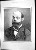 Old Print Lorf Randolph Churchill Saenz Pena Ex President Argentina 1895 19th
