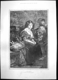 Antique Old Print Thank-Offering Doves Basket Deceased Polar Bear Zoo 1894 19th