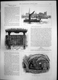 Old Antique Print Lambeth Palace Antechapel Crypt Water Tower Turret 1894 19th