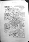 Antique Old Print Excursion Lake Valley Seethalbahn Summit Rigi Brunnen 1891