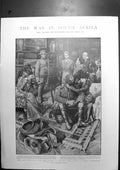 Antique Old Print War South Africa Men Materials Front Work Ambulance Men1900