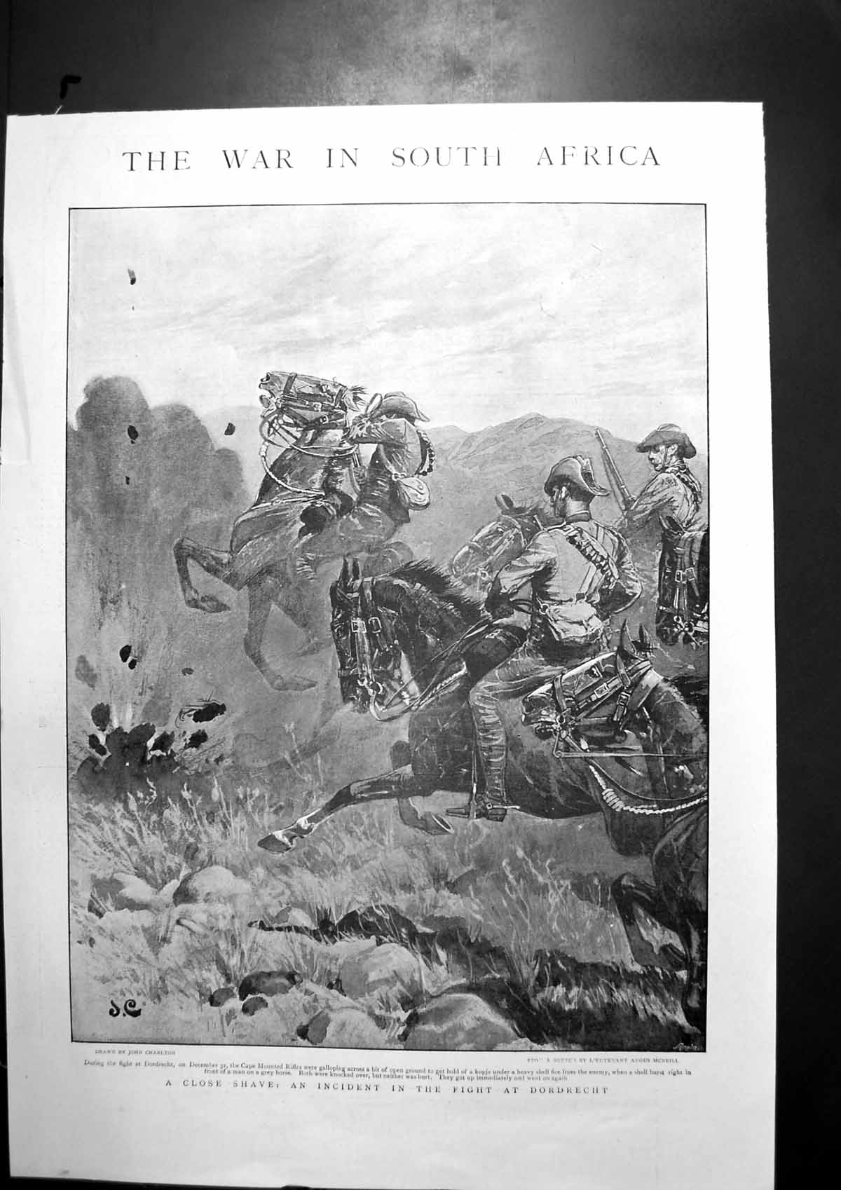 Antique Print War South Africa Fight Dordrecht General Gatacres Column1900 20th
