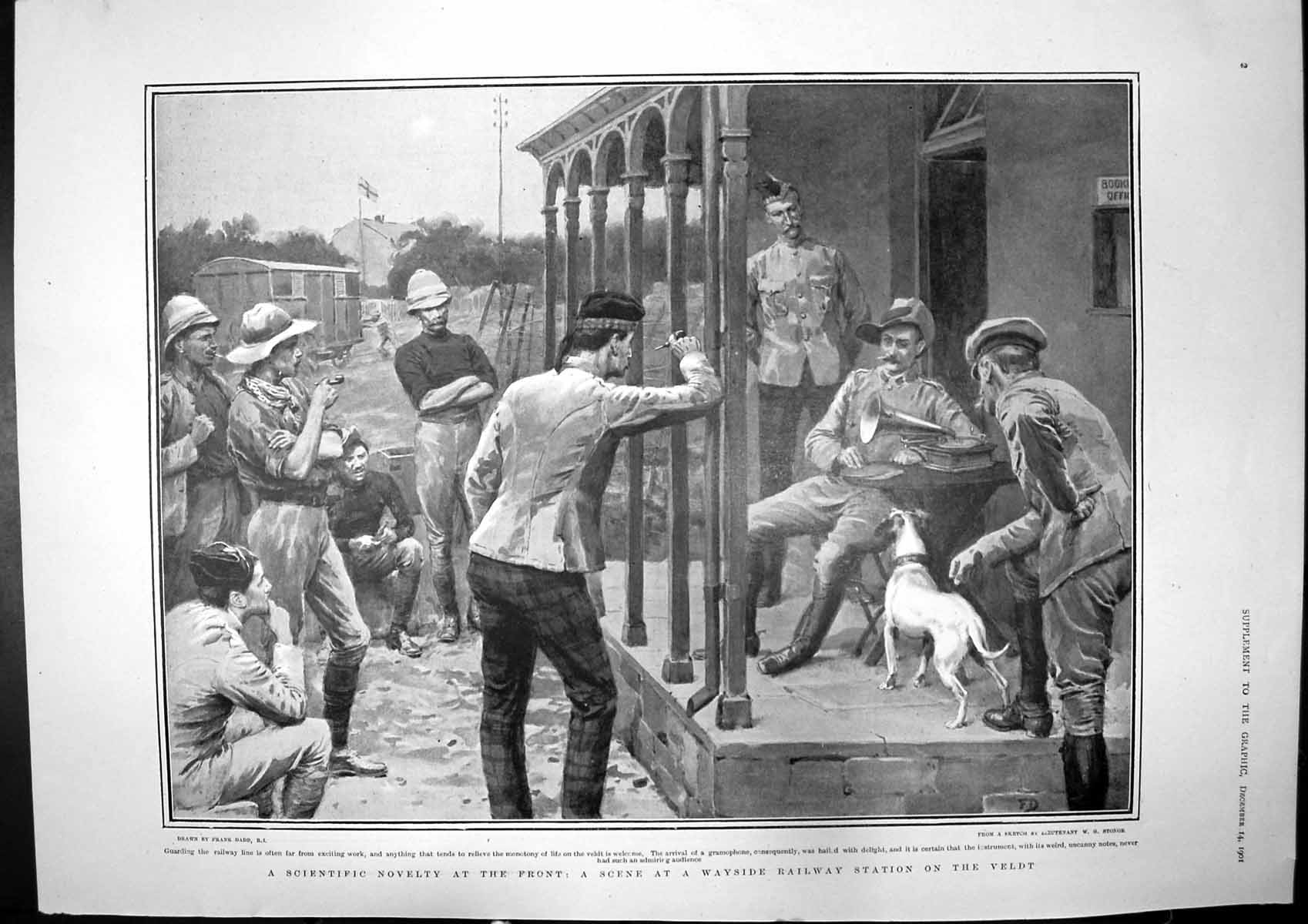 Antique Print Wayside Railway Veldt Col Bensons Column War Southafrica1901 20th