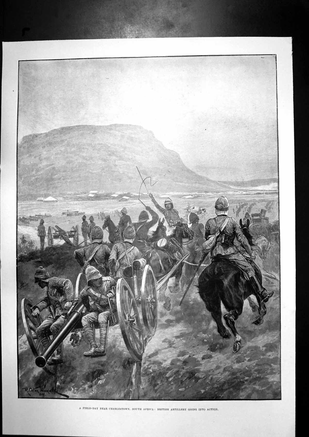 Antique Old Print Transvaal War Field Day Charlestown Scenes Republics 1899