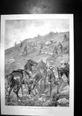 Old Print Transvaal War Troopers Light Horse Attack Casualties Front1899 19th