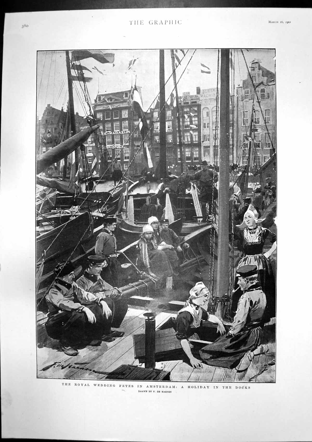 Antique Print Duke Duchess Colonial Tour Royal Wedding Fete Amsterdam 1901 20th
