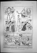 Old Antique Print Recruiting New Nurses New Theatre Camden E Barton 1901 20th