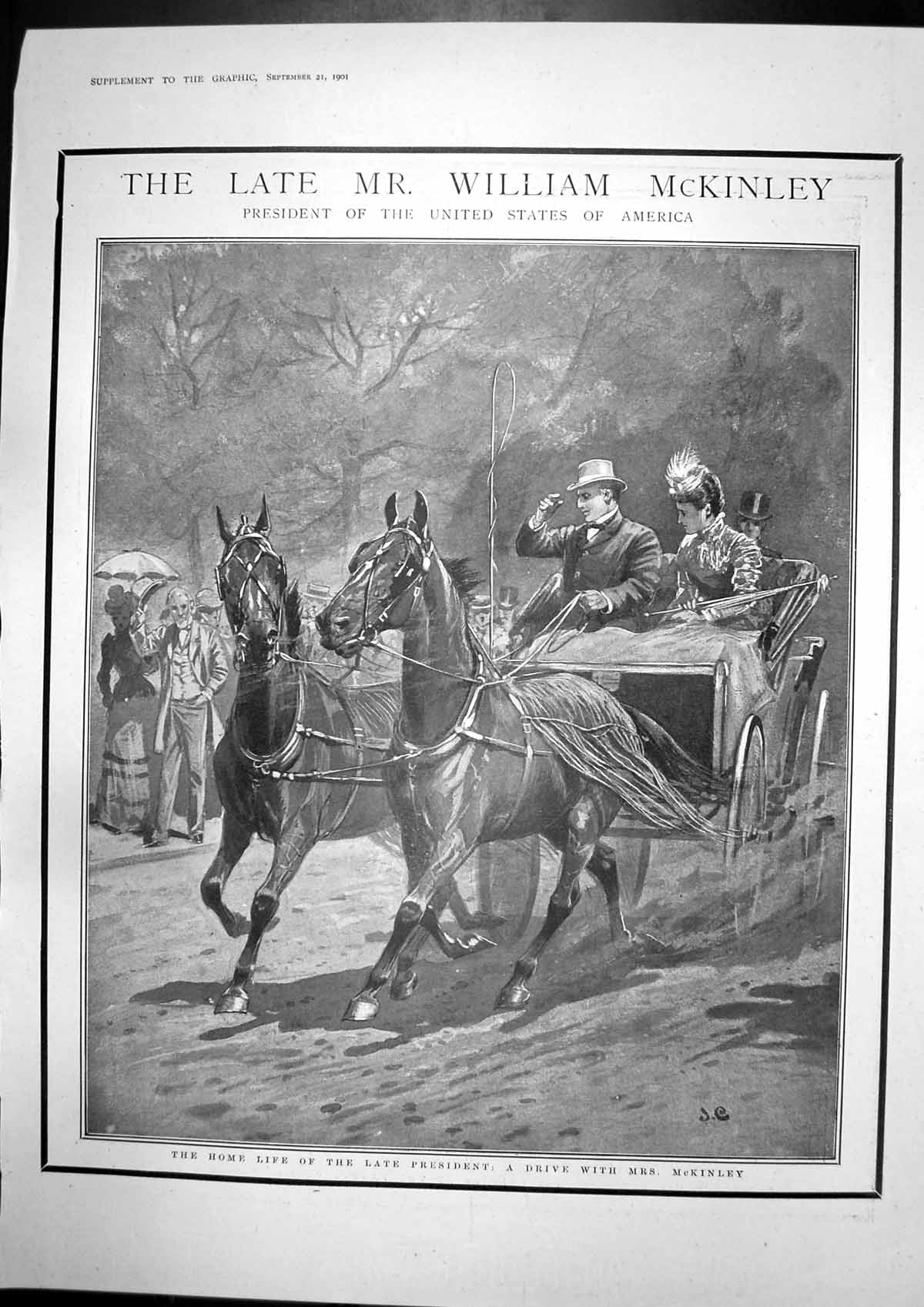 Antique Old Print Late William Mckinley President U S Cabinet Washington 1901