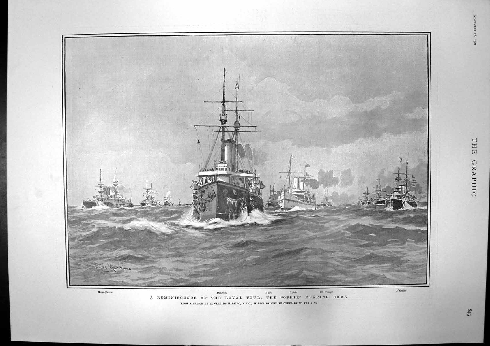 Antique Print Ophir Ship Chinese Game Chinese Ambassador Paris Boating 1901