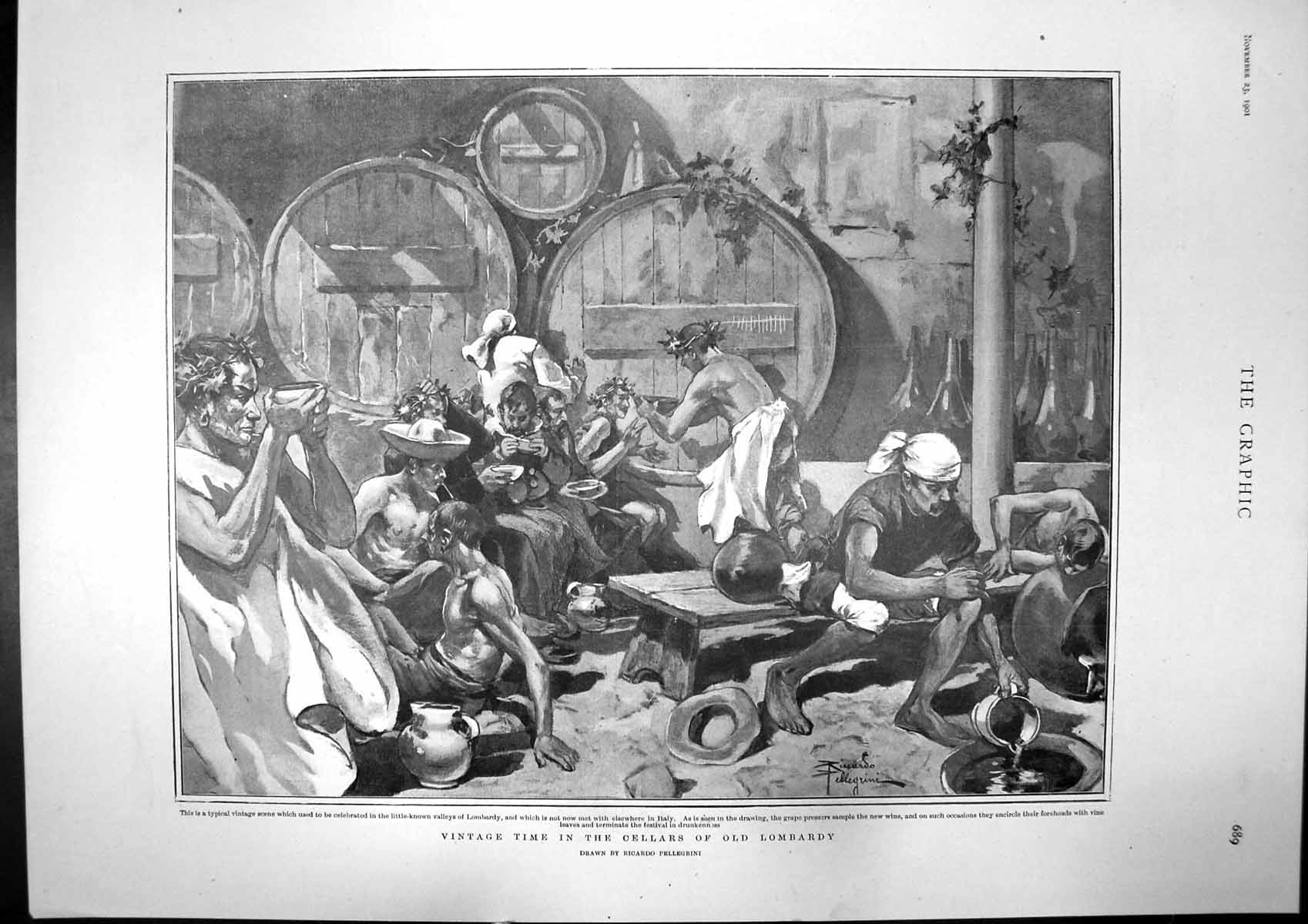 Old Antique Print Lombardy Cellar Street Seoul Stalking Hartebeeste 1901 20th