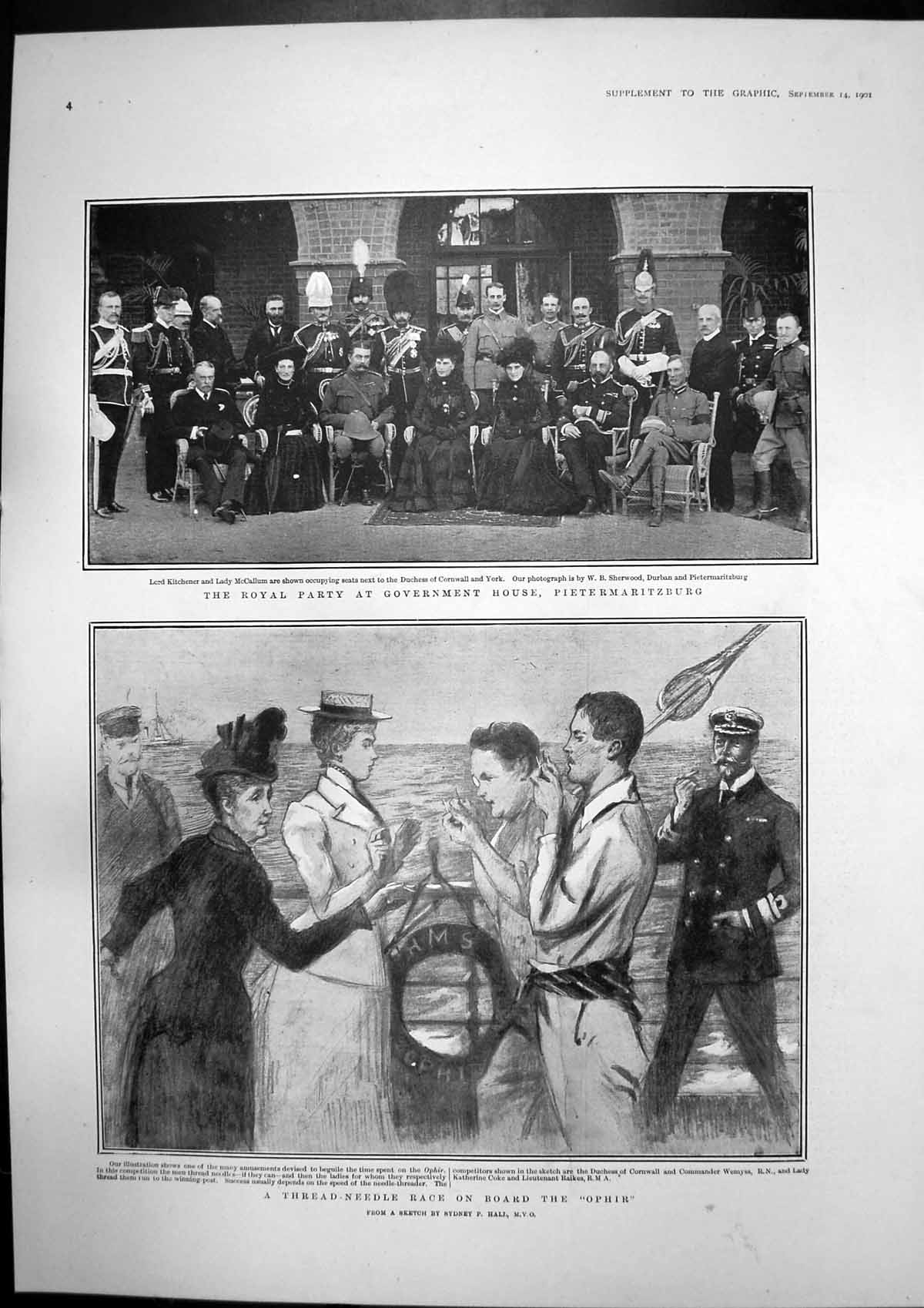 Antique Old Print Duke Cornwall Pietermaritzburg Ophir Arch Cape Town 1901 20th