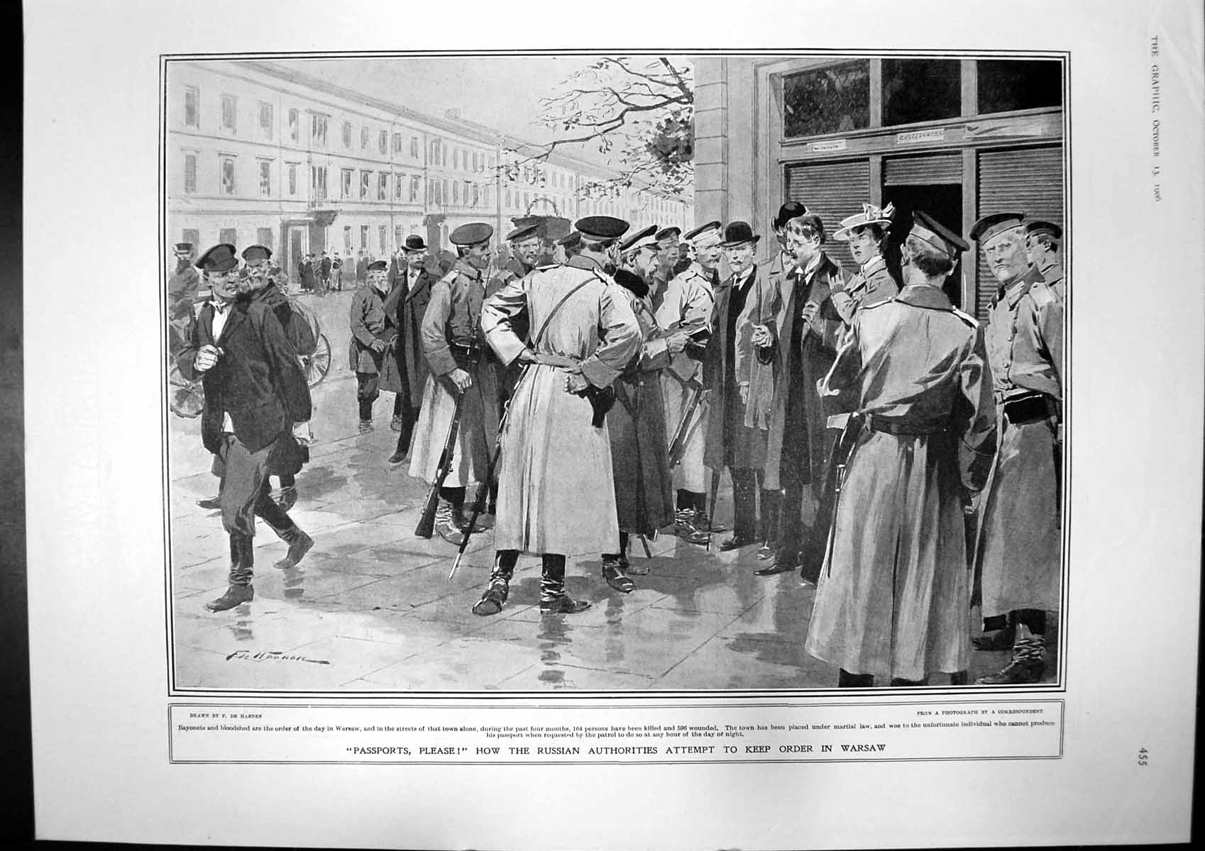 Old Print Russian Authoritiesorder Warsaw President Fallieres Gascon1906 20th