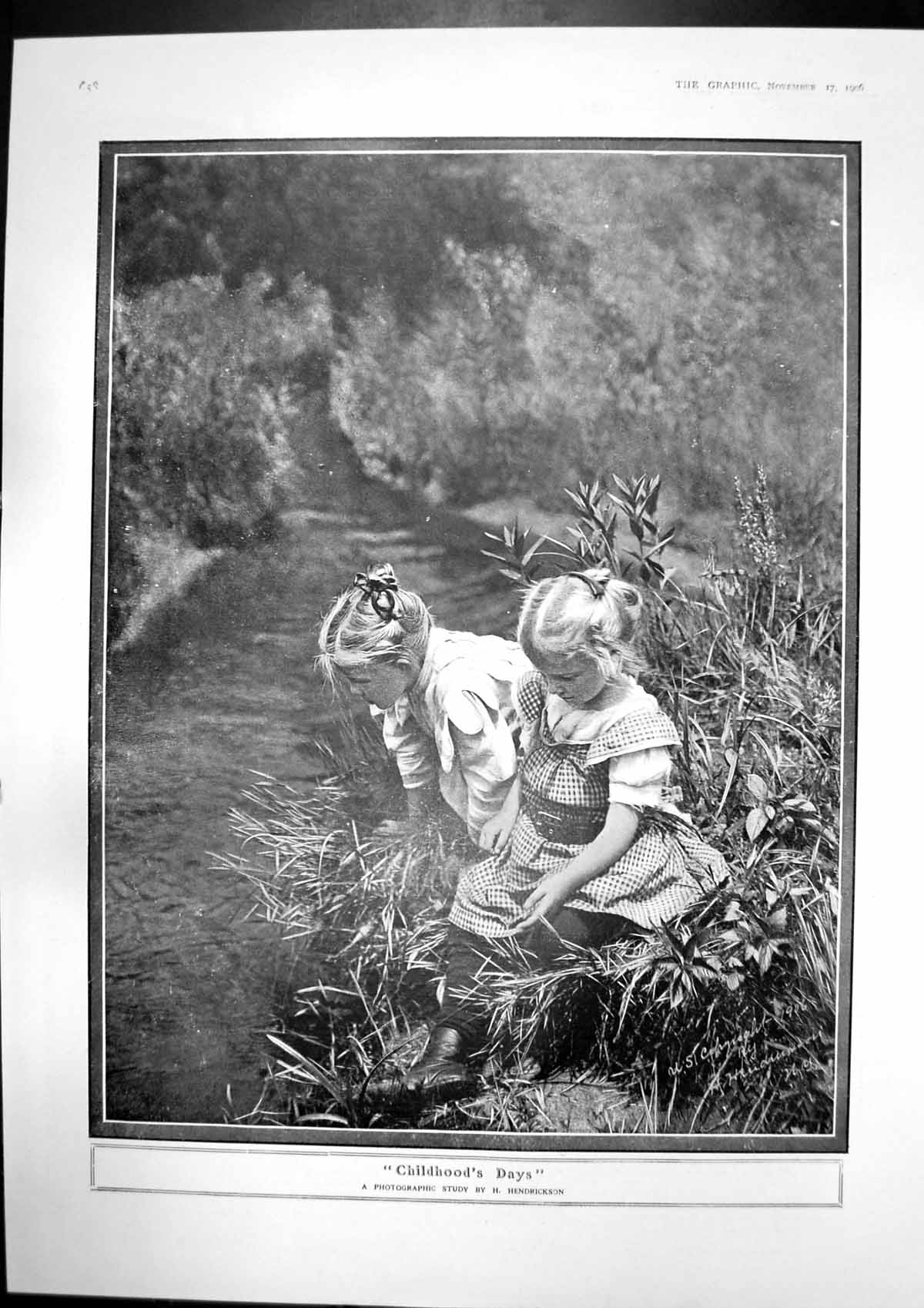Antique Old Print Childhood Days Children Water Enos Fruit Salts Remedy 1906