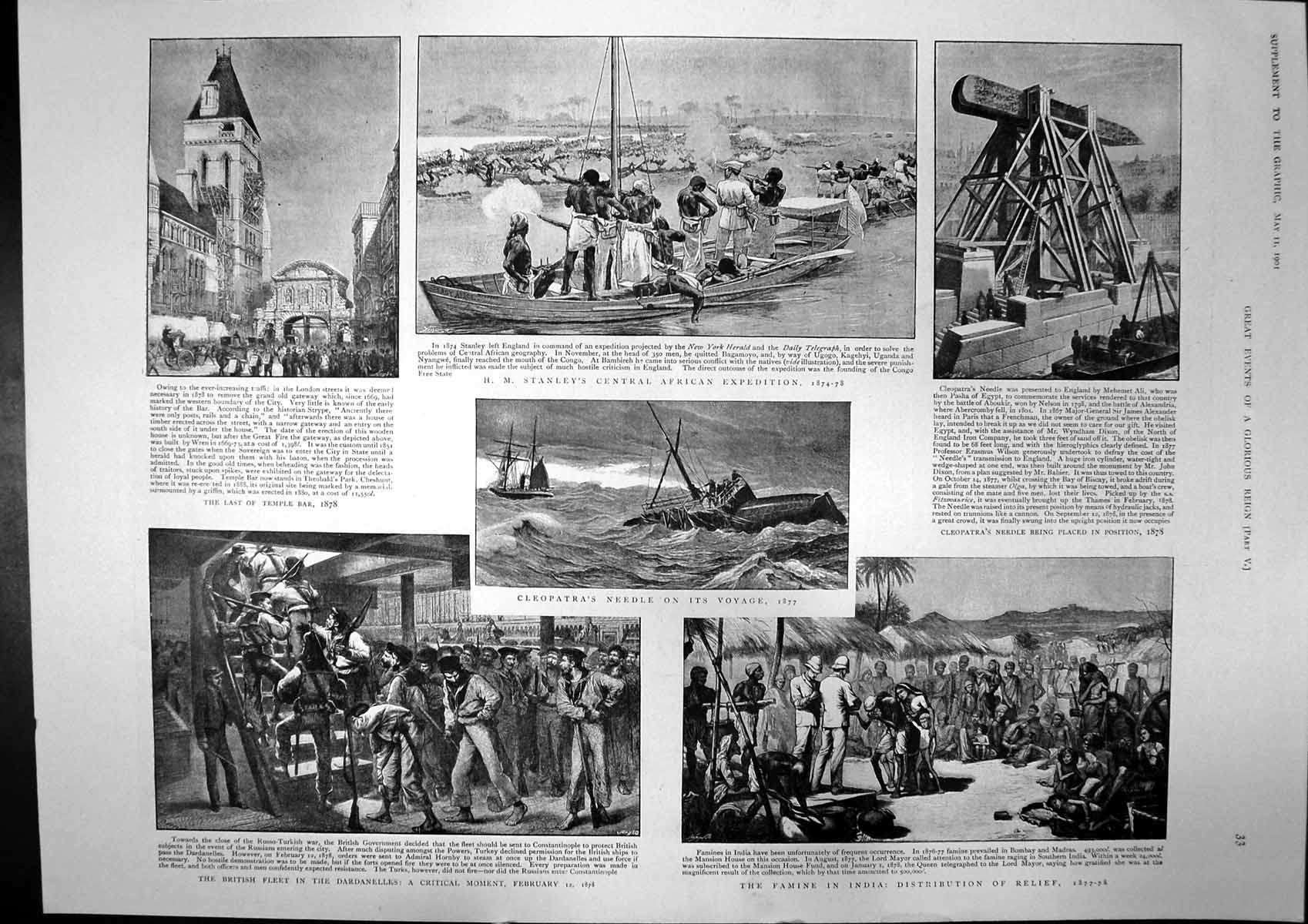 Old Print Famine India Khyber Pass Princess Alice Duchess Hesse Died 1901 20th
