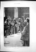 Antique Print After Proclamation King Crownprince Prussia Alberta Cowes1901