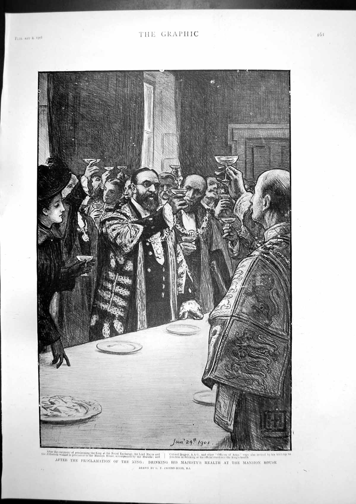 Antique Print After Proclamation King Crownprince Prussia Alberta Cowes1901