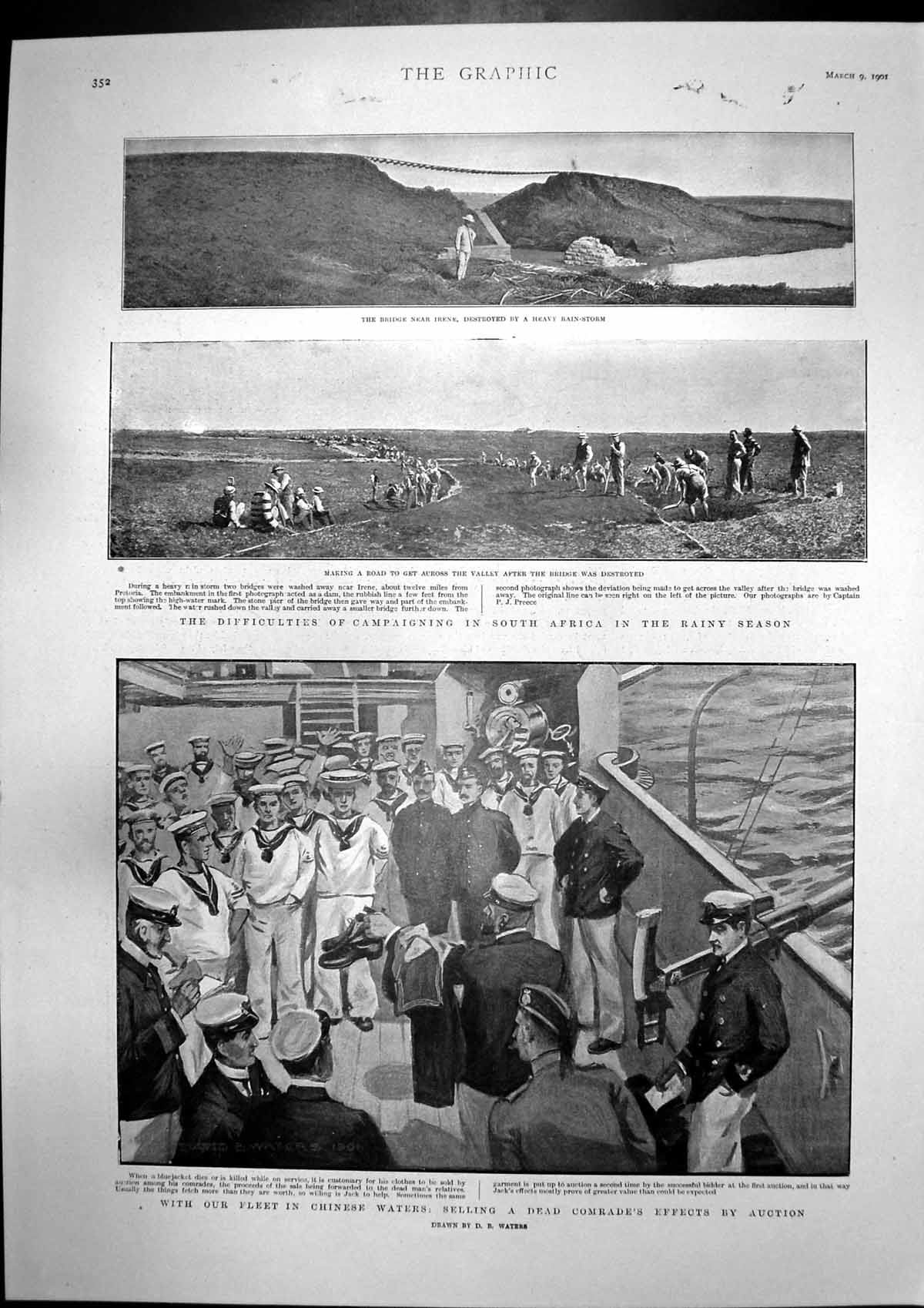 Old Antique Print Campaigning South Africa General French Transvaal 1901 20th
