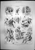 Antique Old Print Light Side St Stephens Growth Stags Horns One Season 1897