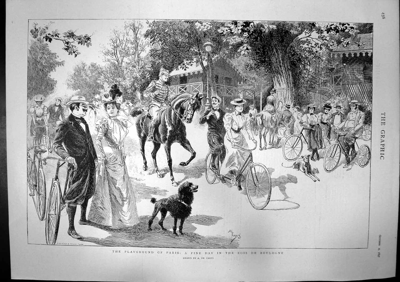 Antique Old Print Paris Bois De Boulogne Dol Cathedral Street Bretagne 1897