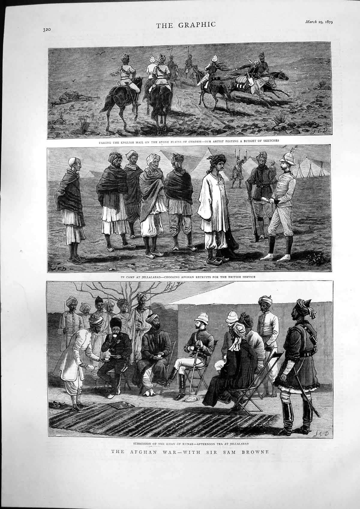 Antique Print Afghan War Sam Browne Jellalabad Plan Battle Isandlwhana1879 19th