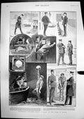 Old Print Lieut Bowlines Boots Fleet Malta Miss Minnie Hunting Field 1897 19th