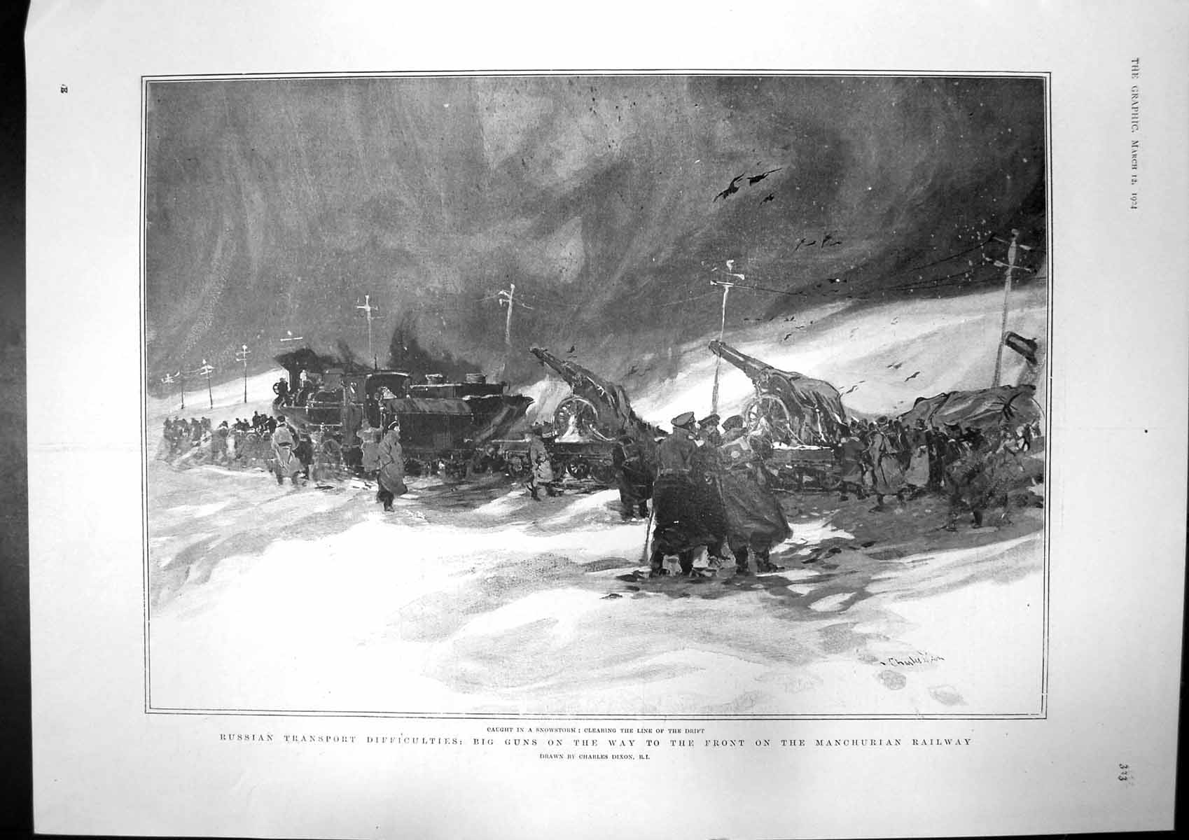 Antique Print Russians Front Manchuria Floods Tripoli Damaged Quarter 1904 20th