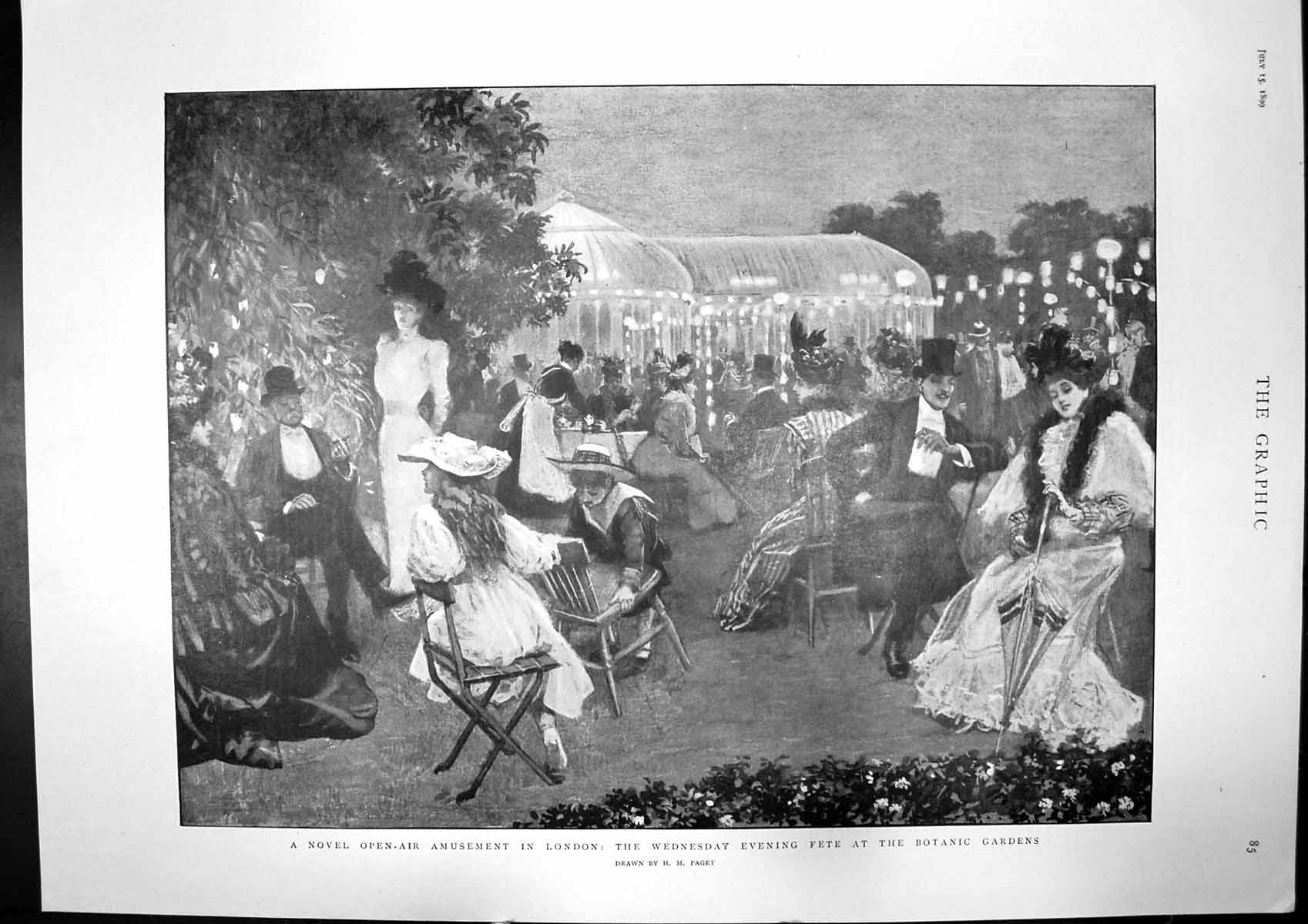 Antique Print Fete Botanic Gardens Death Tsarevitch Duke George Russia 1899