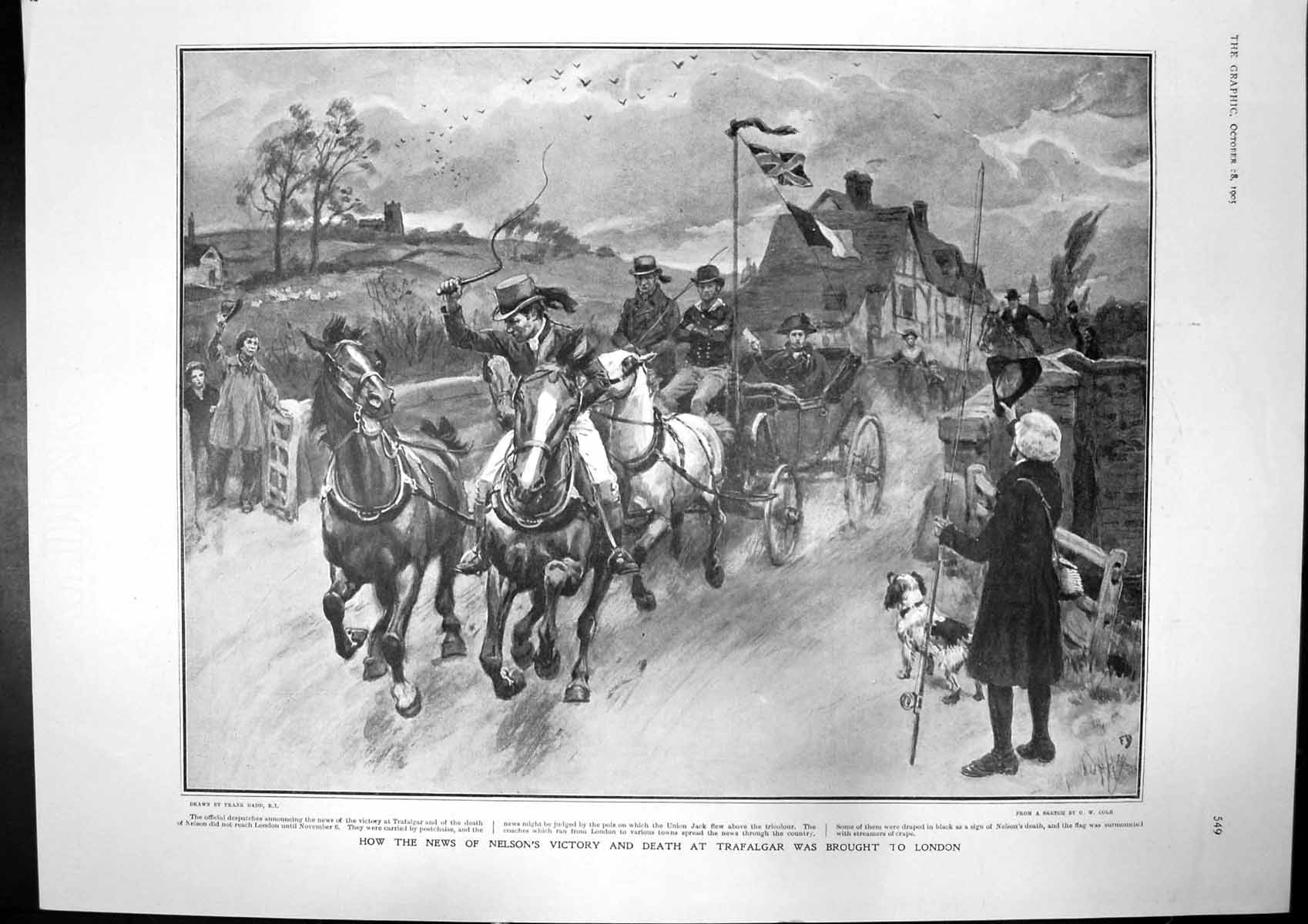 Antique Old Print News Nelsons Death Trafalgar Gen Booth Salvation Army 1905