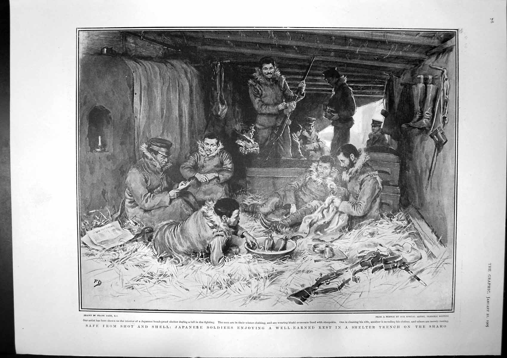 Antique Print Japanese Siers Rest Trench Shaho Duke Connaught Lisbon 1905 20th