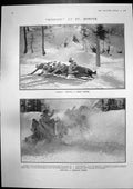Antique Print Bobsleigh Switzerland Emperor Austria Appearance Illness 1908