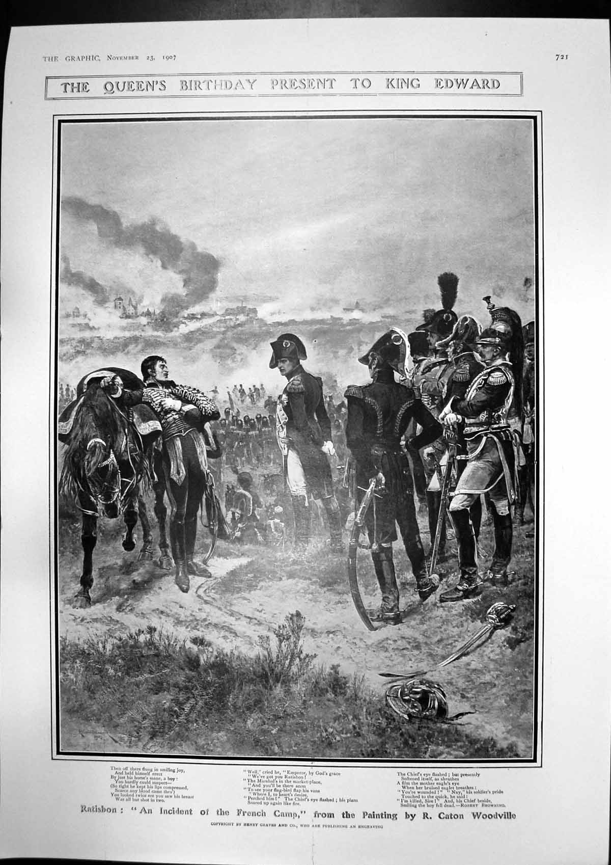 Antique Old Print Ratisbon Incident French Camp Great Motor Fair Paris 1907